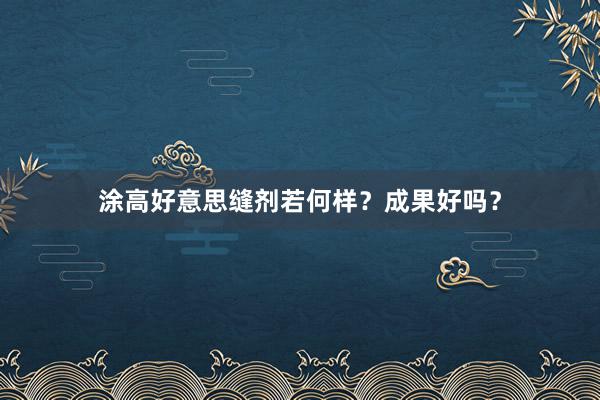 涂高好意思缝剂若何样？成果好吗？